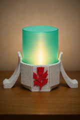 🔴🔵 Mystical Candle Holder – Red & Cyan Flame Edition
