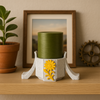 🟡💚 Mystical Candle Holder – Yellow & Green Serenity